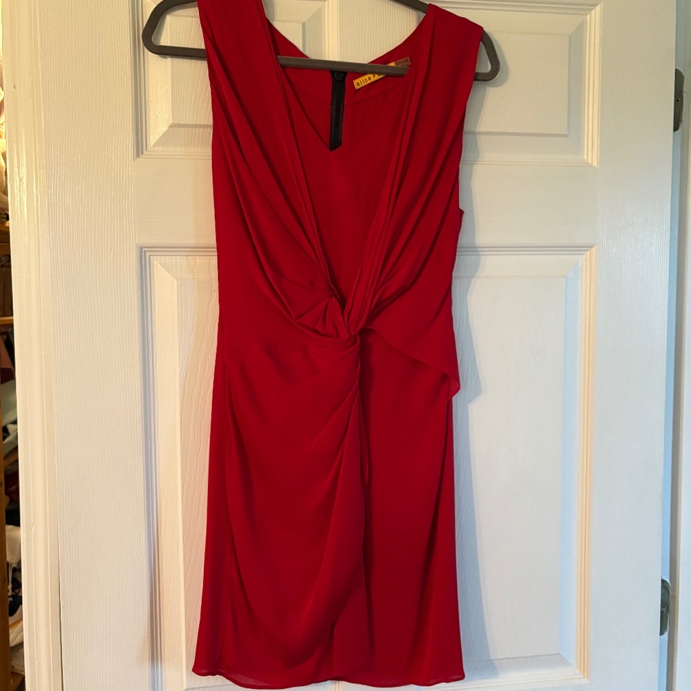 Alice and Olivia Red Silk Dress